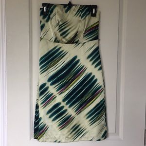 Strapless green dress